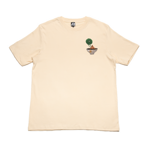 "Plants Dad" Cut and Sew Wide-body Tee Beige