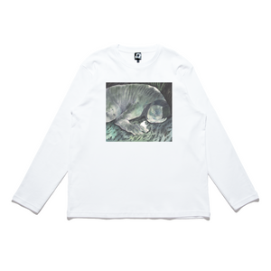 "" Cut and Sew Wide-body Long Sleeved Tee White
