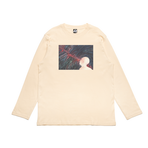 "" Cut and Sew Wide-body Long Sleeved Tee Beige