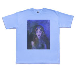 "Siren" Taper-Fit Heavy Cotton Tee Sky Blue