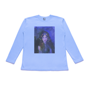 "Siren" Taper-Fit Heavy Cotton Long Sleeve Tee Sky Blue