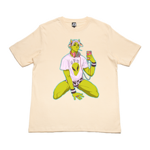 Load image into Gallery viewer, &quot;Alien&quot; Cut and Sew Wide-body Tee Beige /Pink