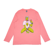 Load image into Gallery viewer, &quot;Alien&quot; Cut and Sew Wide-body Long Sleeved Tee Beige / Pink