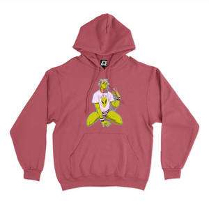 "Alien" Basic Hoodie Pink / Cobalt Blue