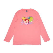 Load image into Gallery viewer, &quot;Apple&quot; Cut and Sew Wide-body Long Sleeved Tee Black/ Pink