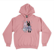 Load image into Gallery viewer, &quot;Raincoat Bunnies&quot; Basic Hoodie Light Pink/Black