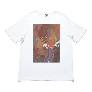 "Dragon Morph" Cut and Sew Wide-body Tee White