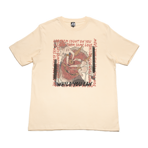 " Show some Love " Cut and Sew Wide-body Tee Beige