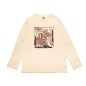 " Show some Love " Cut and Sew Wide-body Long Sleeved Tee Beige