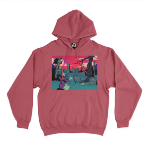 "Graveyard" Basic Hoodie Pink