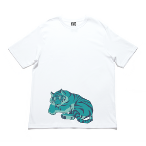 "Gentle Tiger" Cut and Sew Wide-body Tee White
