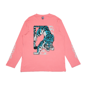 "FEROCITY" Cut and Sew Wide-body Long Sleeved Tee Salmon Pink