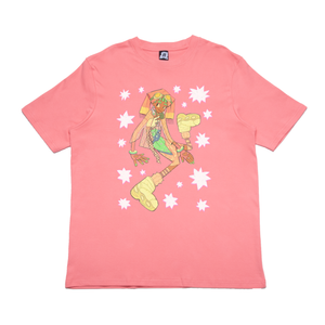 "Bintang" Cut and Sew Wide-body Tee Salmon Pink