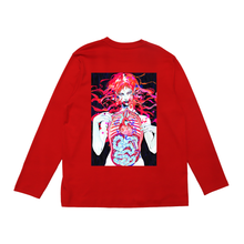 Load image into Gallery viewer, &quot;Dragon in The Stomach&quot; Cut and Sew Wide-body Long Sleeved Tee Red