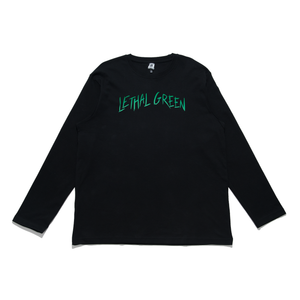 "Lethal Green" Cut and Sew Wide-body Long Sleeved Tee Black