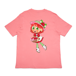 " Strawberry Doll " Cut and Sew Wide-body Tee Salmon Pink