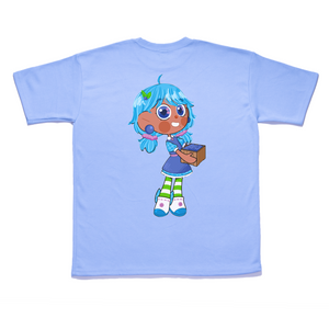 " Blueberry Doll " Taper-Fit Heavy Cotton Tee Sky Blue