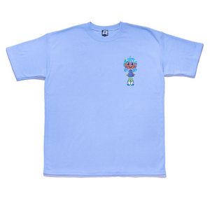 " Blueberry Doll " Taper-Fit Heavy Cotton Tee Sky Blue