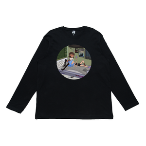 "Green Light" Cut and Sew Wide-body Long Sleeved Tee Black
