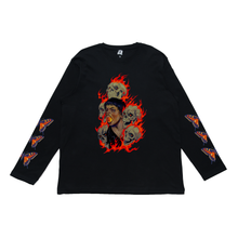 Load image into Gallery viewer, &quot;Fire And Skulls&quot; Cut and Sew Wide-body Long Sleeved Tee Beige / Black