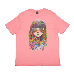"Love" Cut and Sew Wide-body Tee Salmon Pink