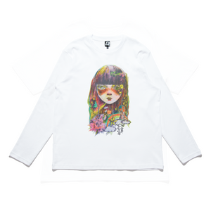 "Love" Cut and Sew Wide-body Long Sleeved Tee White