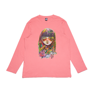 "Love" Cut and Sew Wide-body Long Sleeved Tee Salmon Pink