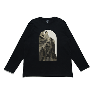 "Death" Cut and Sew Wide-body Long Sleeved Tee Black