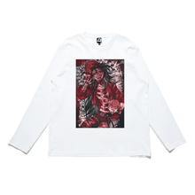 Load image into Gallery viewer, &quot;Slasher Ed&quot; Cut and Sew Wide-body Long Sleeved Tee White