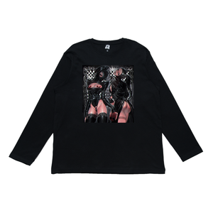 "Latex" Cut and Sew Wide-body Long Sleeved Tee Black / White