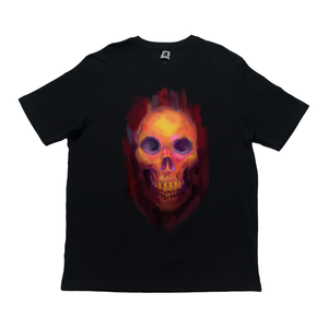 "Skull" Cut and Sew Wide-body Tee Black/Beige