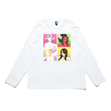 Load image into Gallery viewer, &quot;The Girls&quot; Cut and Sew Wide-body Long Sleeved Tee White/Salmon Pink