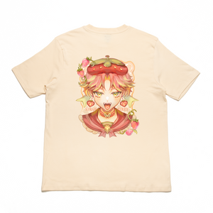 "Strawberry Sunshine" Cut and Sew Wide-body Tee Beige