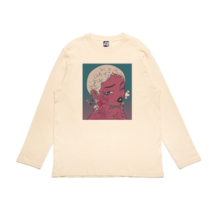 "bamps" Cut and Sew Wide-body Long Sleeved Tee White/Beige