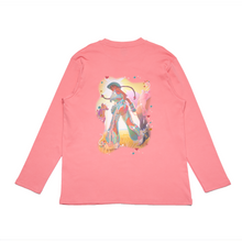 Load image into Gallery viewer, &quot; Rhinestone Cow Girl &quot; Cut and Sew Wide-body Long Sleeved Tee Salmon Pink