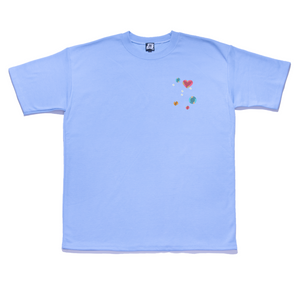 " Rhinestone Cow Girl " Taper-Fit Heavy Cotton Tee Sky Blue