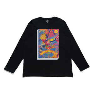 "Shojo Cover" Cut and Sew Wide-body Long Sleeved Tee Black