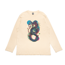 Load image into Gallery viewer, &quot;Celestial Beast&quot; Cut and Sew Wide-body Long Sleeved Tee Black/Salmon Pink/Beige