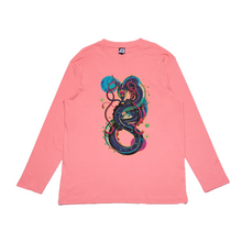 Load image into Gallery viewer, &quot;Celestial Beast&quot; Cut and Sew Wide-body Long Sleeved Tee Black/Salmon Pink/Beige