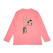 Load image into Gallery viewer, &quot;First Phone &amp; Last Phone&quot; Cut and Sew Wide-body Long Sleeved Tee Salmon Pink/Beige