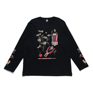 "Daisy" Cut and Sew Wide-body Long Sleeved Tee Beige/Black/Red