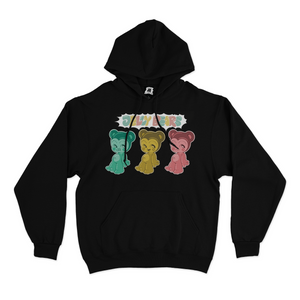 "Jelly Bears" Basic Hoodie Black