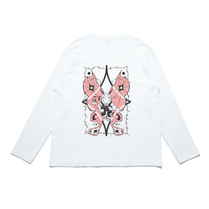 "Moth" Cut and Sew Wide-body Long Sleeved Tee White