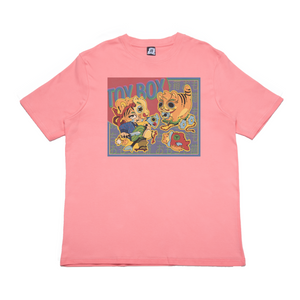 "Toy Box" Cut and Sew Wide-body Tee Salmon Pink