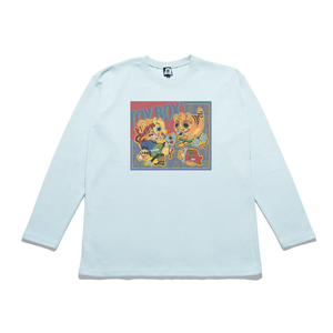 "Toy Box" Taper-Fit Heavy Cotton Long Sleeve Tee Mint