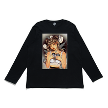 Load image into Gallery viewer, “empty heart&quot; Cut and Sew Wide-body Long Sleeved Tee Salmon Pink/Black