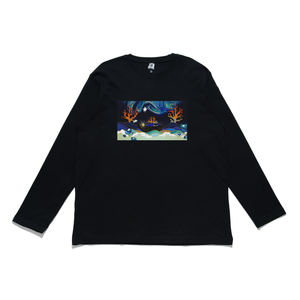 "Sea of Stars" Cut and Sew Wide-body Long Sleeved Tee Black
