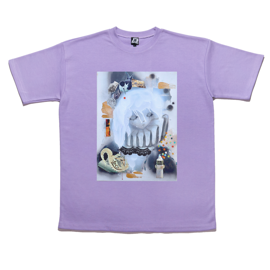 “Lanterna ” Taper-Fit Heavy Cotton Tee Violet