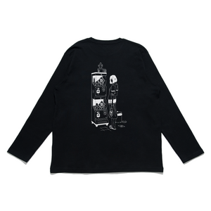 "Snack Break & Toy" Cut and Sew Wide-body Long Sleeved Tee White/Black