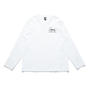 "1" Cut and Sew Wide-body Long Sleeved Tee White